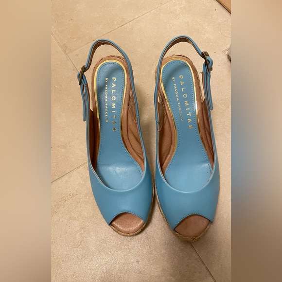 Palomitas blue peep toe wedge - Picture 8 of 8